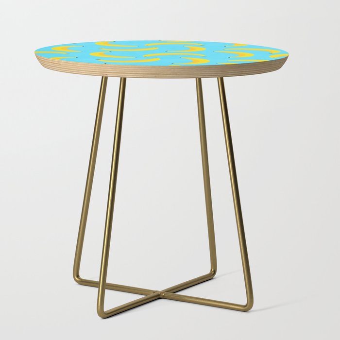 Minimal bold and vibrant banana pattern yellow on blue Side Table Gallery Image 1