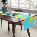 Minimal bold and vibrant banana pattern yellow on blue Table Runner Gallery Image 2