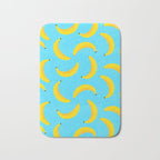 Minimal bold and vibrant banana pattern yellow on blue Bath Mat Gallery Image 1
