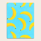 Minimal bold and vibrant banana pattern yellow on blue Notebook Gallery Image 4