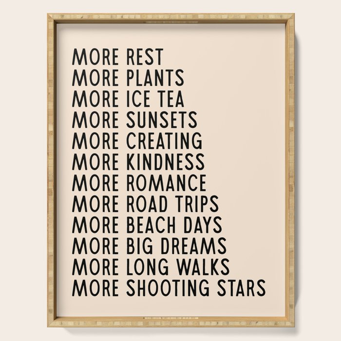More - Modern Typography Print Serving Tray Gallery Image 1