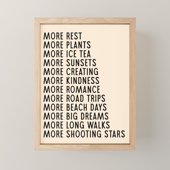 More - Modern Typography Print Mini Art Print Gallery Image 1