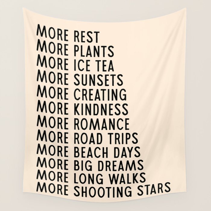 More - Modern Typography Print Wall Tapestry Gallery Image 4