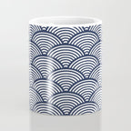 Japanese Waves Navy Coffee Mug Gallery Image 4
