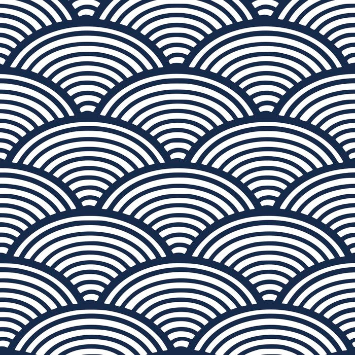 Japanese Waves Navy Coffee Mug Gallery Image 2