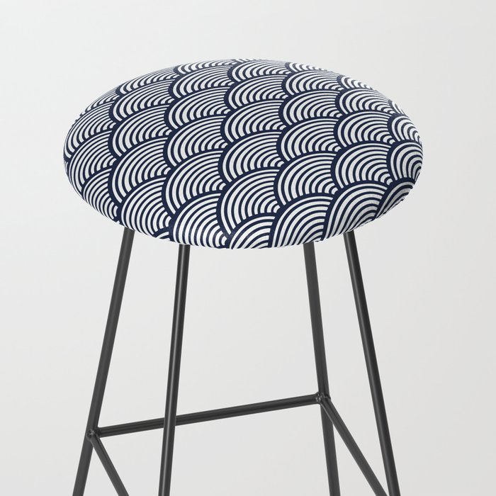 Japanese Waves Navy Stool Gallery Image 2