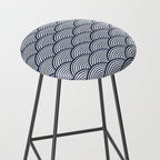 Japanese Waves Navy Stool Gallery Image 2