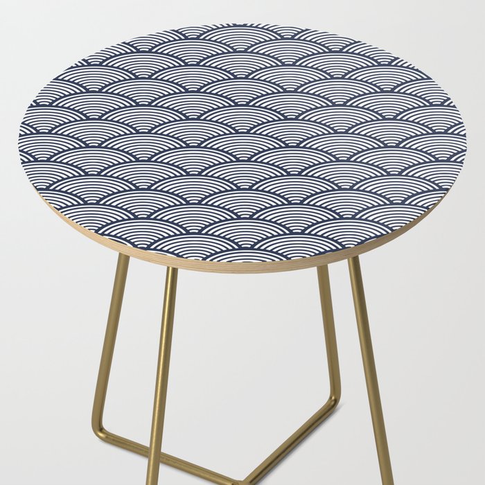 Japanese Waves Navy Side Table Gallery Image 2