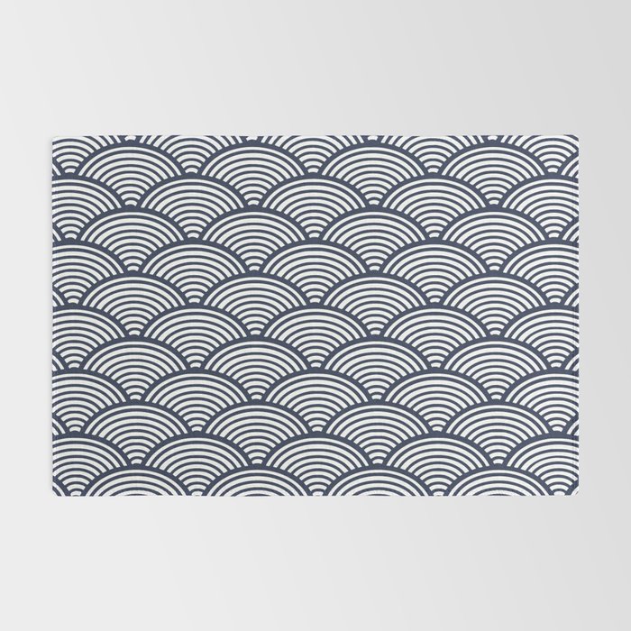 Japanese Waves Navy Rug Gallery Image 2