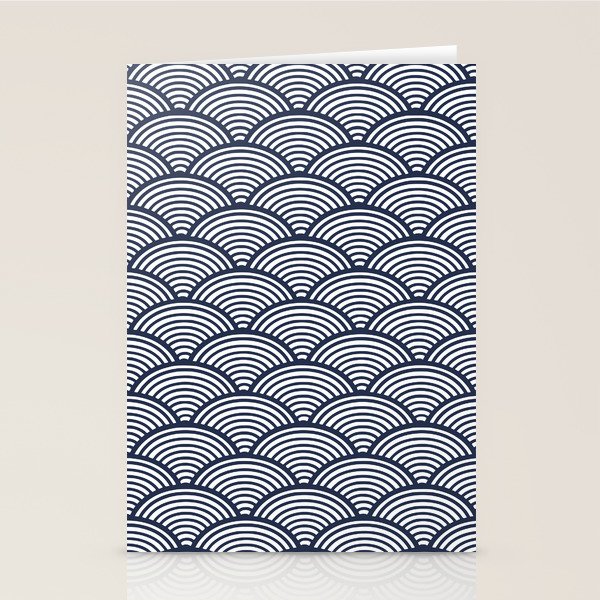 Japanese Waves Navy Stationery Card Gallery Image 2