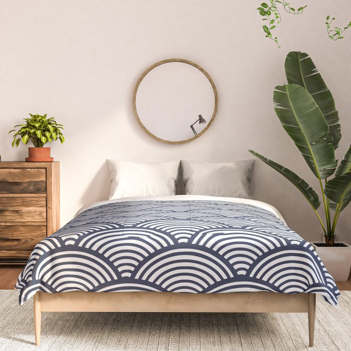 Japanese Waves Navy Comforter Gallery Image 3