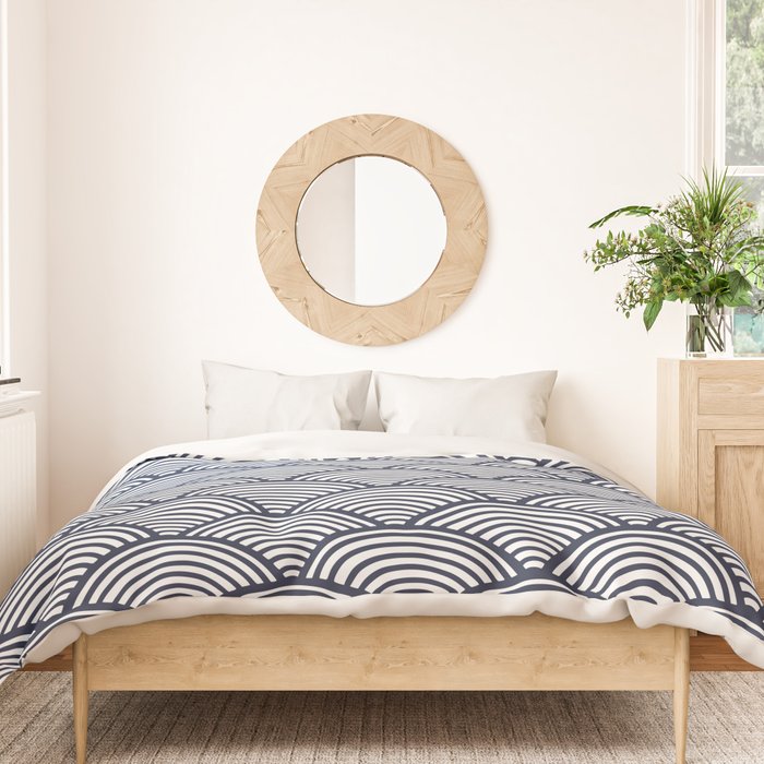 Japanese Waves Navy Duvet Cover Gallery Image 3