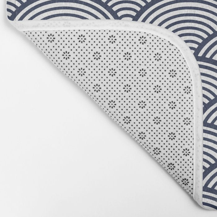Japanese Waves Navy Bath Mat Gallery Image 2