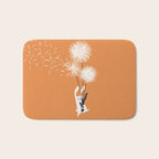 Bunny and Dandelion Bouquet Bath Mat Gallery Image 1