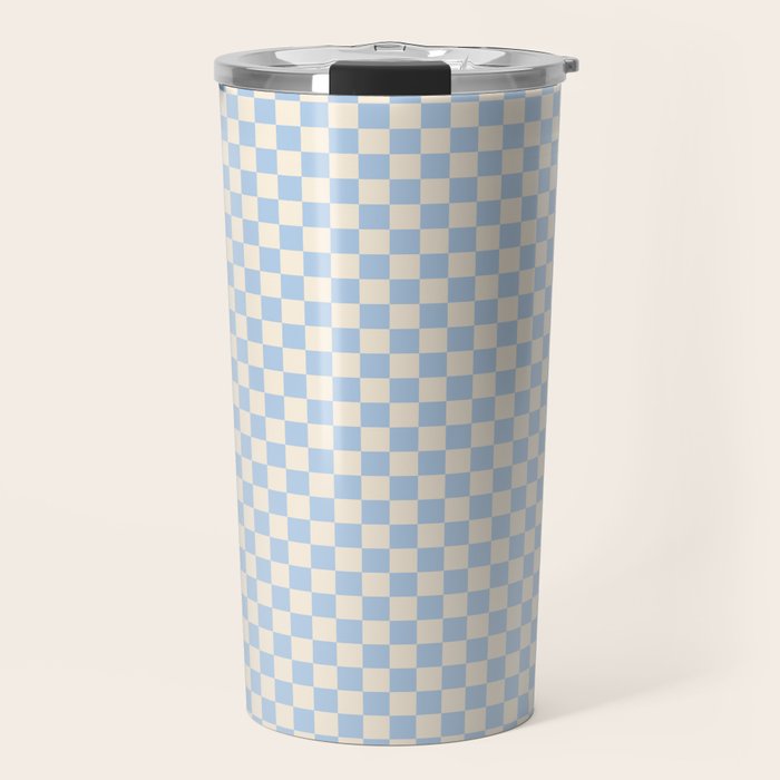 Check II - Baby Blue â Checkerboard Print Travel Mug Gallery Image 1