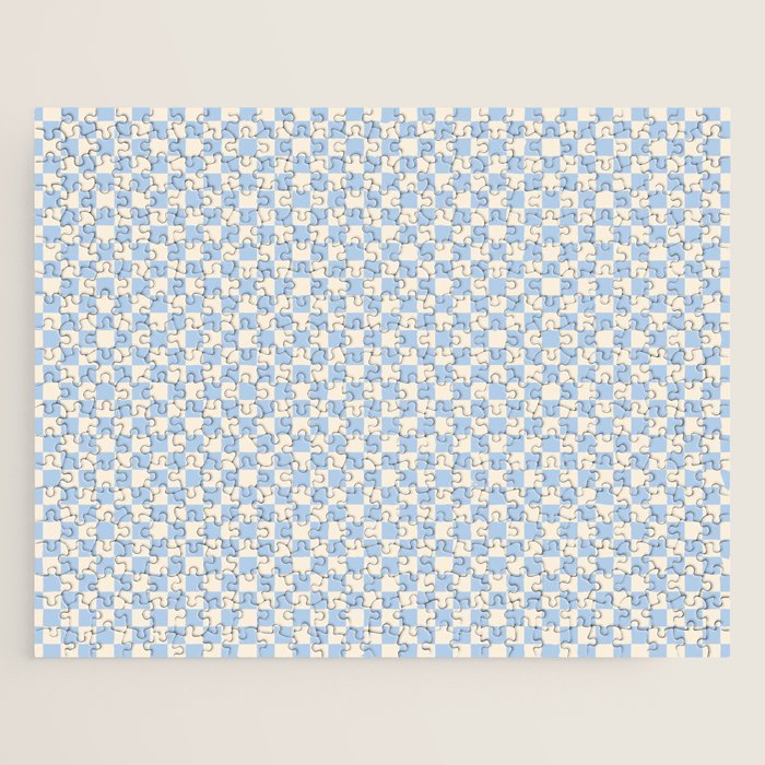 Check II - Baby Blue â Checkerboard Print Jigsaw Puzzle Gallery Image 1