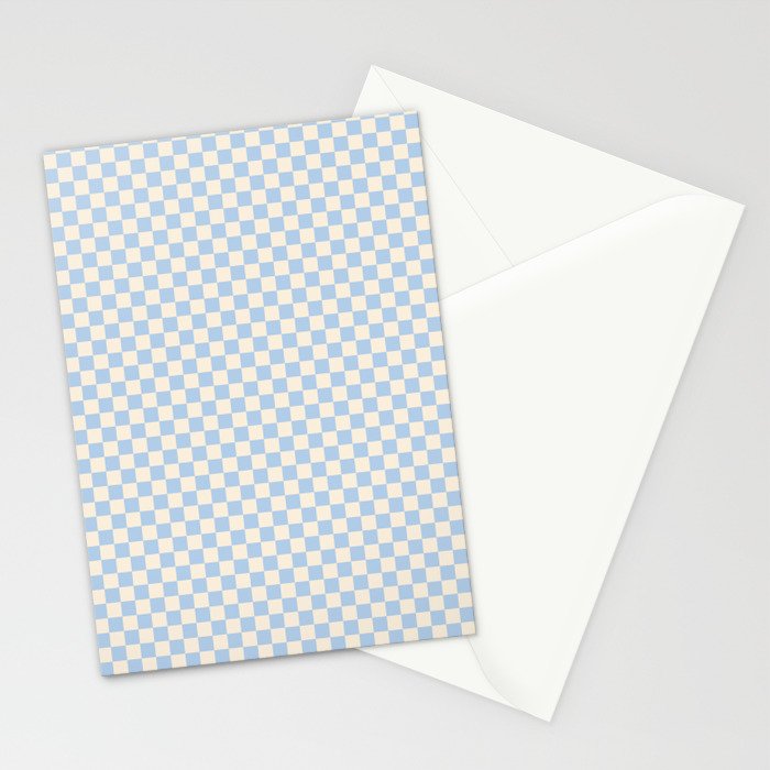 Check II - Baby Blue â Checkerboard Print Stationery Card Gallery Image 2