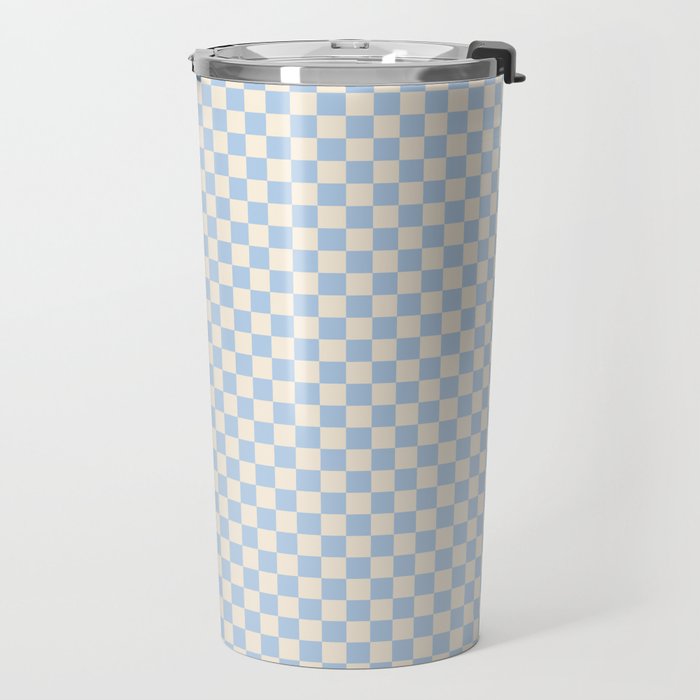 Check II - Baby Blue â Checkerboard Print Travel Mug Gallery Image 2
