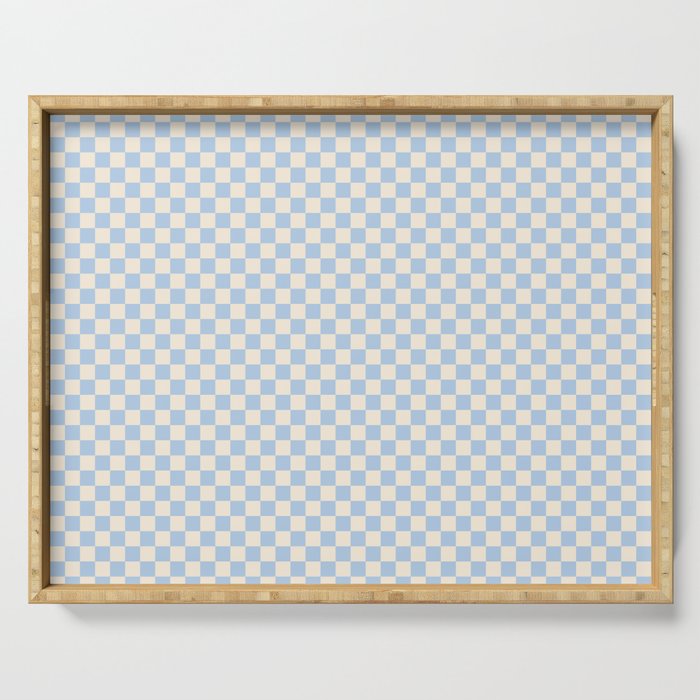 Check II - Baby Blue â Checkerboard Print Serving Tray Gallery Image 1