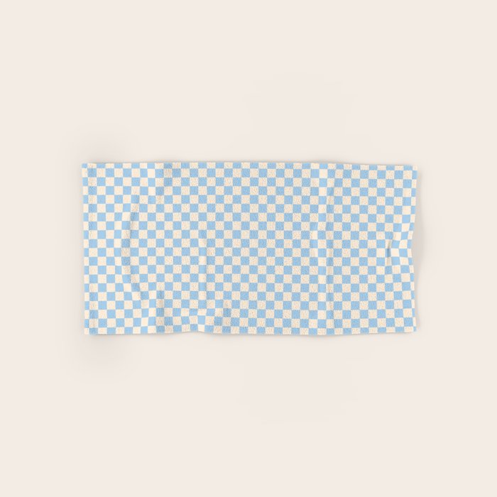 Check II - Baby Blue â Checkerboard Print Bath Towel Gallery Image 1