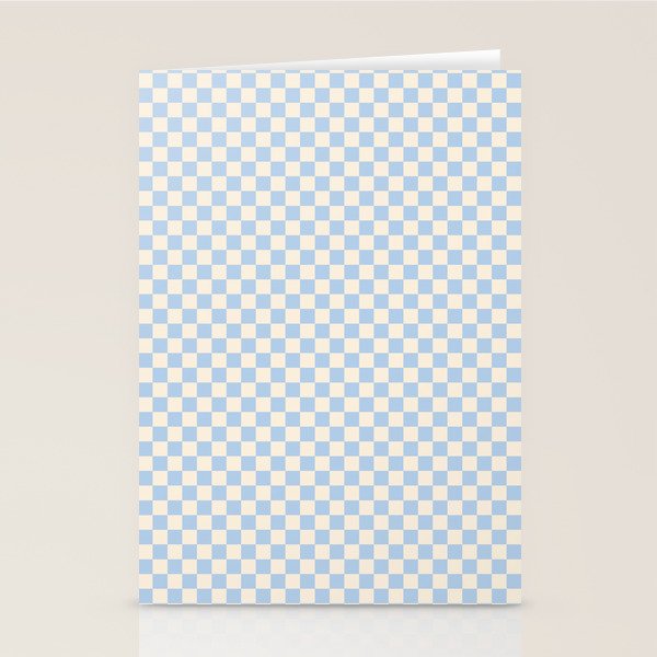 Check II - Baby Blue â Checkerboard Print Stationery Card Gallery Image 2