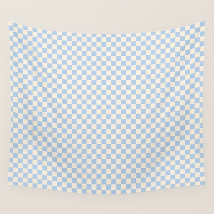 Check II - Baby Blue â Checkerboard Print Wall Tapestry Gallery Image 1