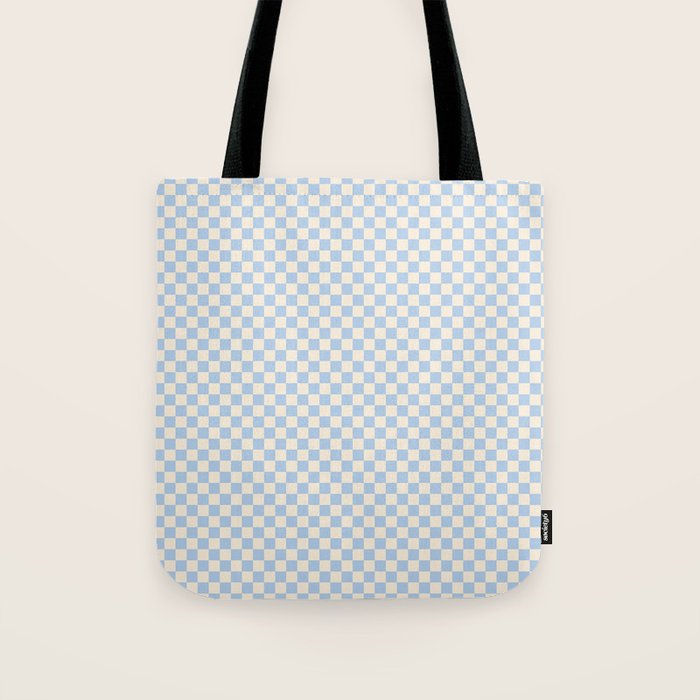 Check II - Baby Blue â Checkerboard Print Tote Bag Gallery Image 1