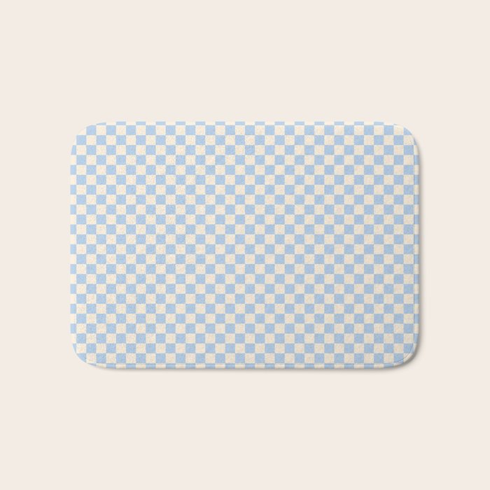 Check II - Baby Blue â Checkerboard Print Bath Mat Gallery Image 1