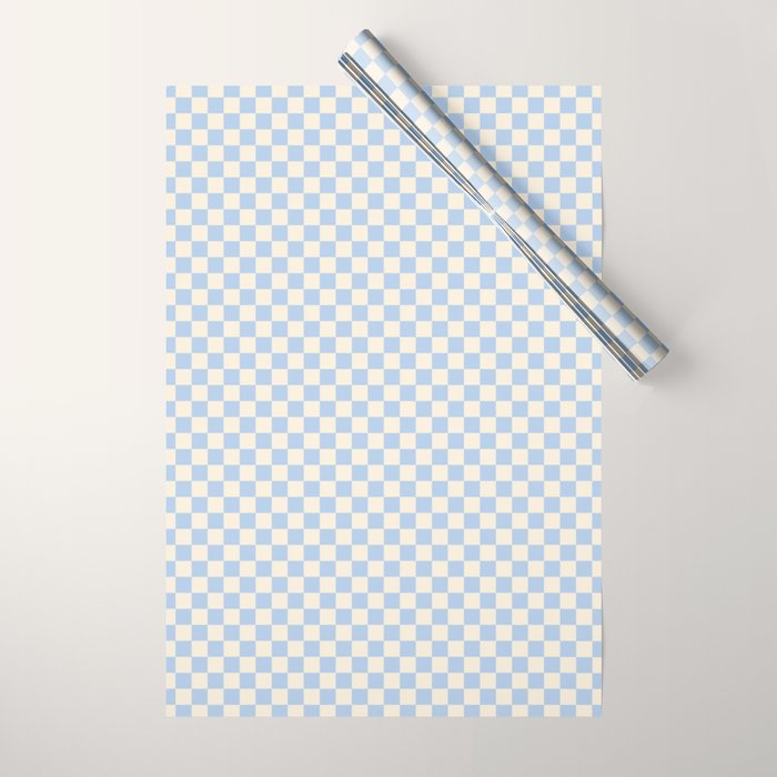 Check II - Baby Blue â Checkerboard Print Wrapping Paper Gallery Image 1