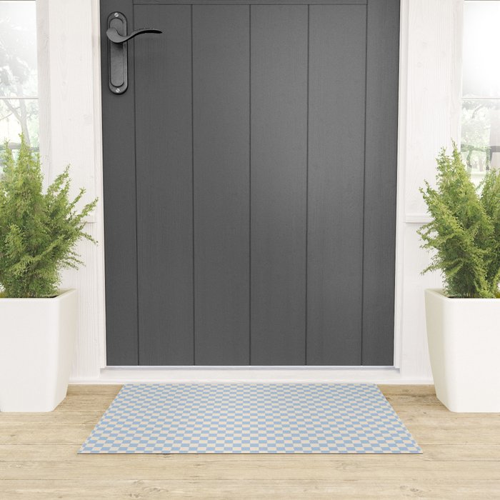 Check II - Baby Blue â Checkerboard Print Welcome Mat Gallery Image 3