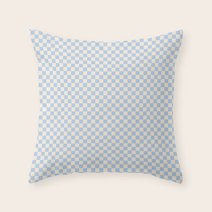 Check II - Baby Blue â Checkerboard Print Throw Pillow Gallery Image 1