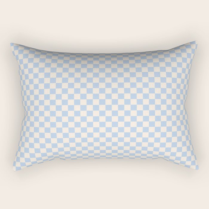 Check II - Baby Blue â Checkerboard Print Rectangular Pillow Gallery Image 1