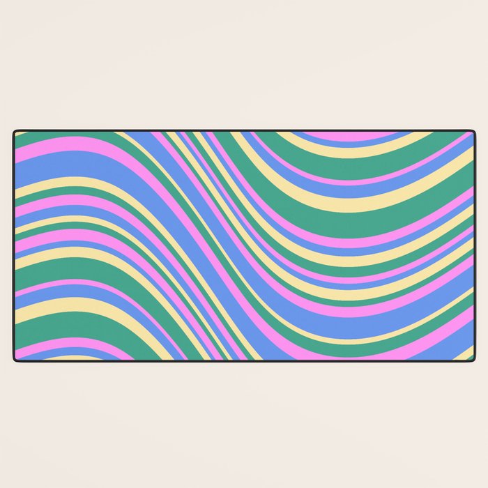 Wavy Stripes XV - 90s Pastel Desk Mat Gallery Image 3