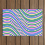 Wavy Stripes XV - 90s Pastel Outdoor Rug Gallery Image 1