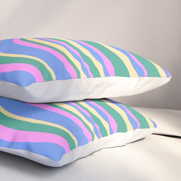 Wavy Stripes XV - 90s Pastel Pillow Sham Gallery Image 3