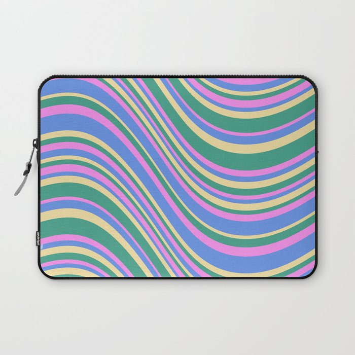 Wavy Stripes XV - 90s Pastel Laptop Sleeve Gallery Image 1