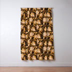 Moon Flower - Black, gold, peach pink Window Curtain Gallery Image 3