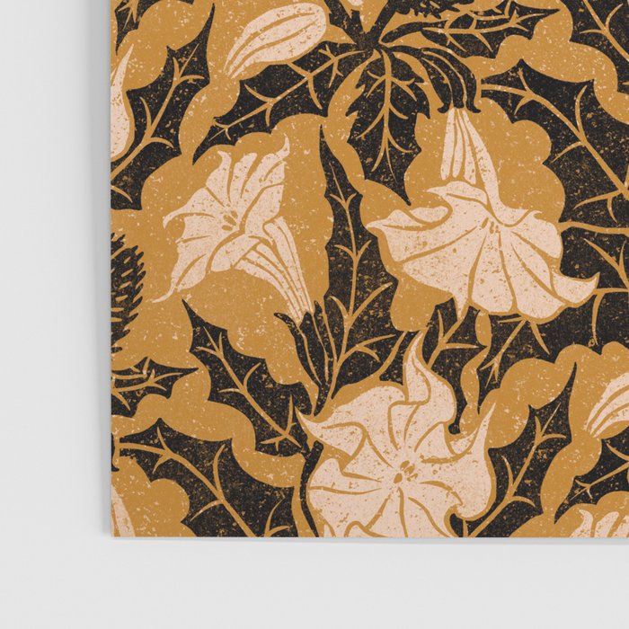 Moon Flower - Black, gold, peach pink Poster Gallery Image 3