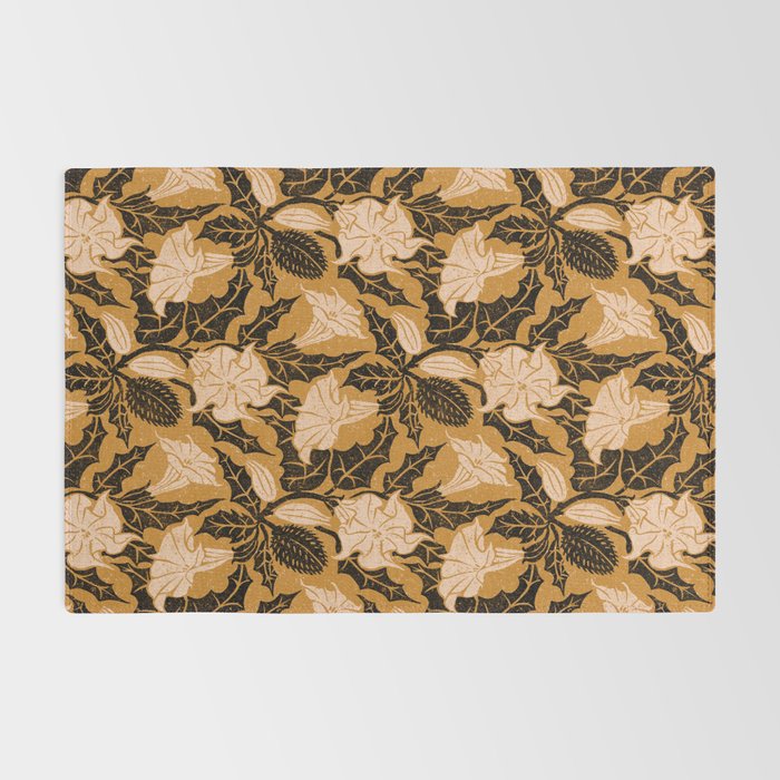 Moon Flower - Black, gold, peach pink Rug Gallery Image 2