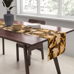 Moon Flower - Black, gold, peach pink Table Runner Gallery Image 2