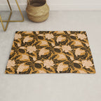 Moon Flower - Black, gold, peach pink Rug Gallery Image 1