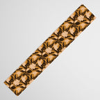 Moon Flower - Black, gold, peach pink Table Runner Gallery Image 3