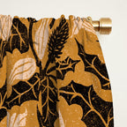 Moon Flower - Black, gold, peach pink Window Curtain Gallery Image 2