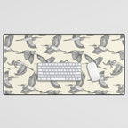 great blue herons pearl Desk Mat Gallery Image 1