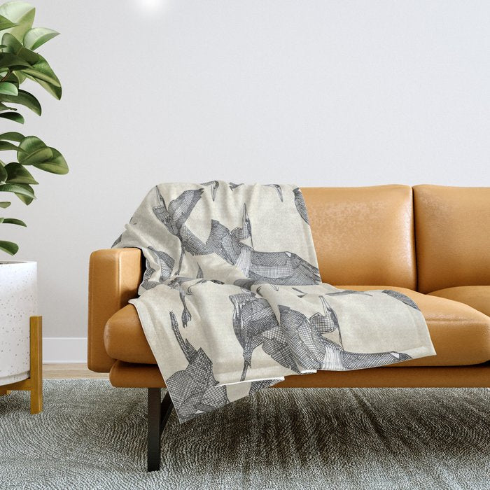 great blue herons pearl Throw Blanket Gallery Image 1