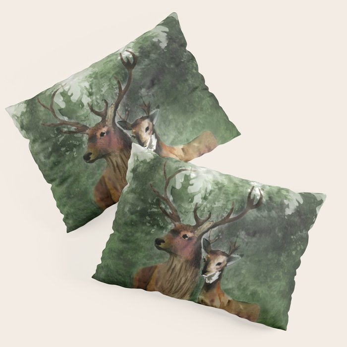 Deers in the Forest Pillow Sham Gallery Image 1