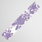 Elegant Lavender Purple White Glitter Floral Table Runner Gallery Image 3