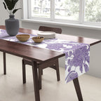 Elegant Lavender Purple White Glitter Floral Table Runner Gallery Image 2