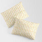 Buttercup Yellow Flower Blossoms on Butter Yellow Streaky Stripes Pillow Sham Gallery Image 3
