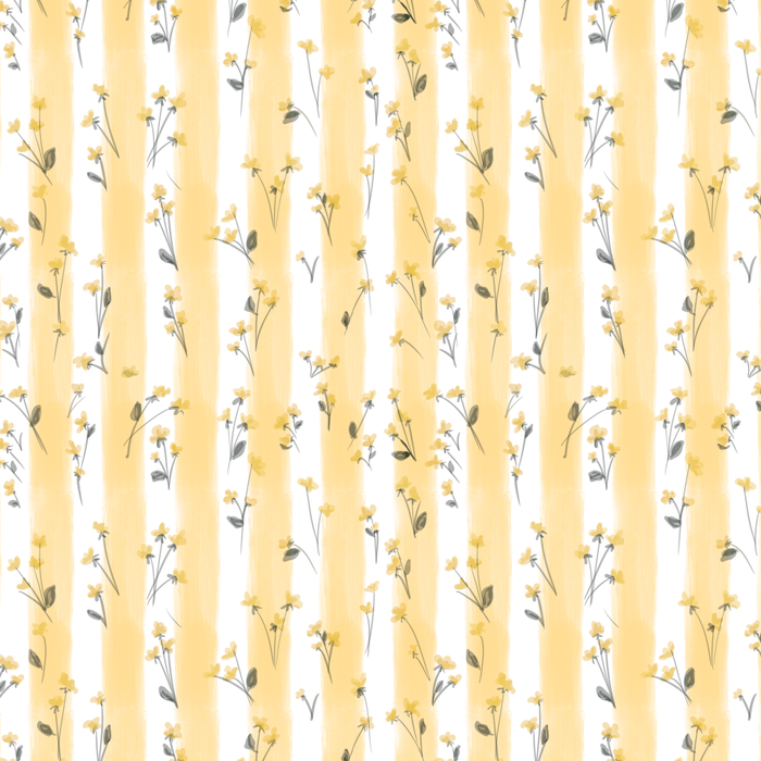 Buttercup Yellow Flower Blossoms on Butter Yellow Streaky Stripes Coffee Mug Gallery Image 2